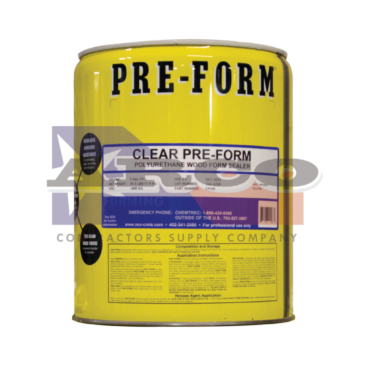 NoxCrete Clear PreForm 5Gal. Arco Contractors Supply