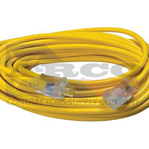 12/3 SJTW High Visibility Extension Cord with Lighted Ends, 50-Foot.
