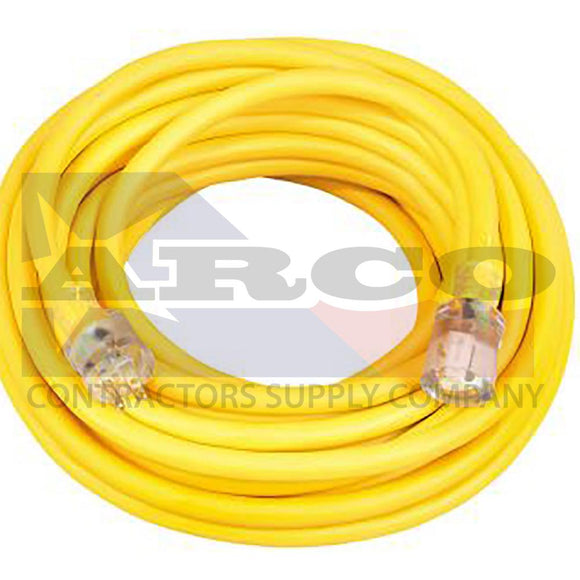 10/3 SJTW High Visibility Extension Cord with Lighted Ends, 100-Foot